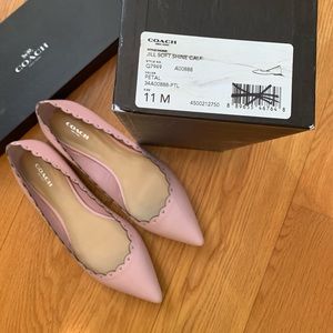 NWT! Coach Flats- Jill Soft Shine Calf, Pink 11 M